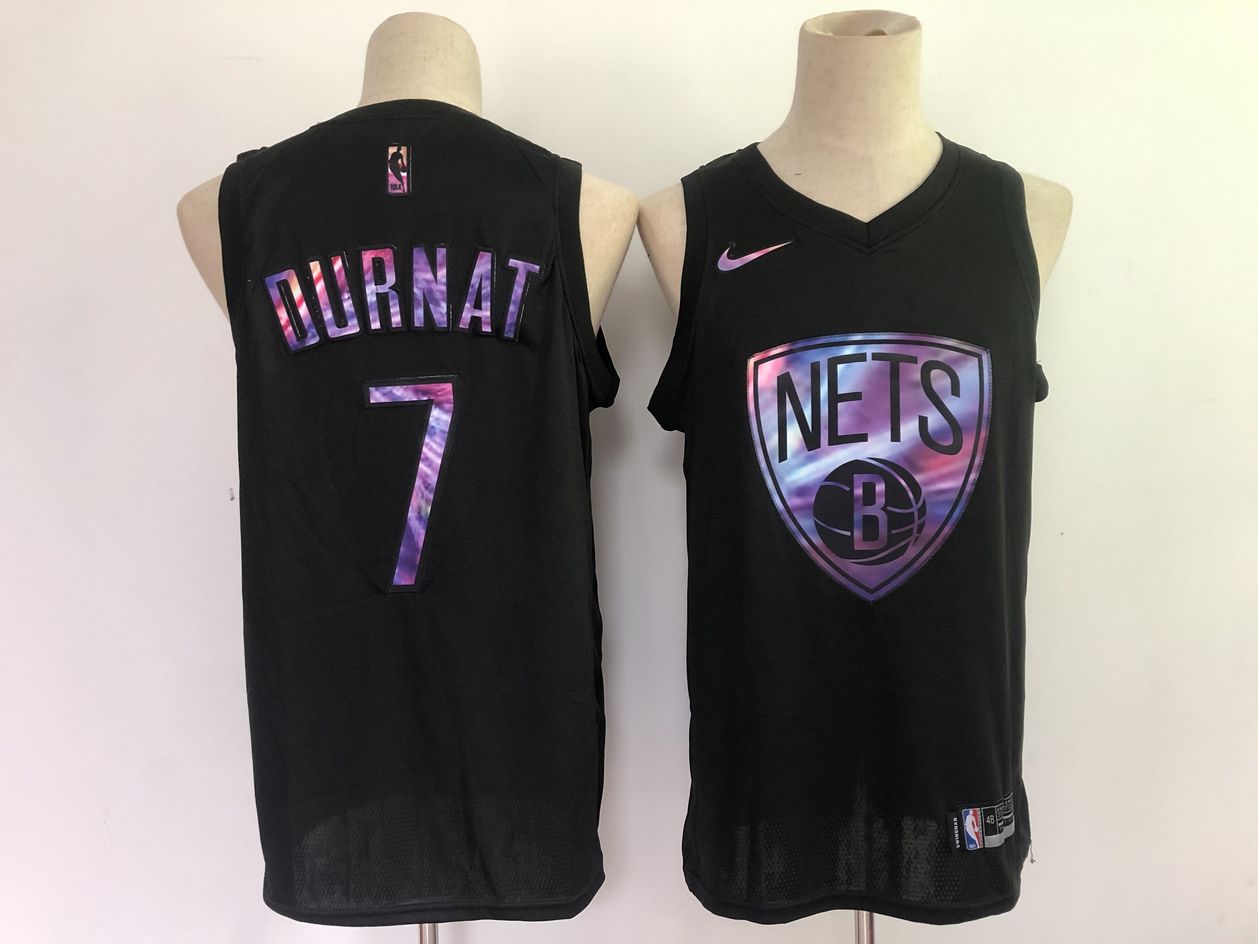 Men Brooklyn Nets #7 Durnat Black Nike Limited Rainbow version 2021 NBA Jerseys
